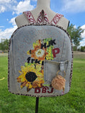 Handmade Jean and cheetah Backpack for Women and Men