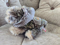 Handmade camouflage cotton & corduroy Furry Guy jacket with pocket and Duck patch 3-6lb Pet