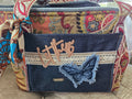 Handmade Boho paisley tapestry and Denim Pet Dog or Cat Carrier 4-8lbs pet