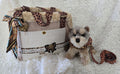 Dog Carrier, Outfit & Leash Homemade light color, 4-6lbs.