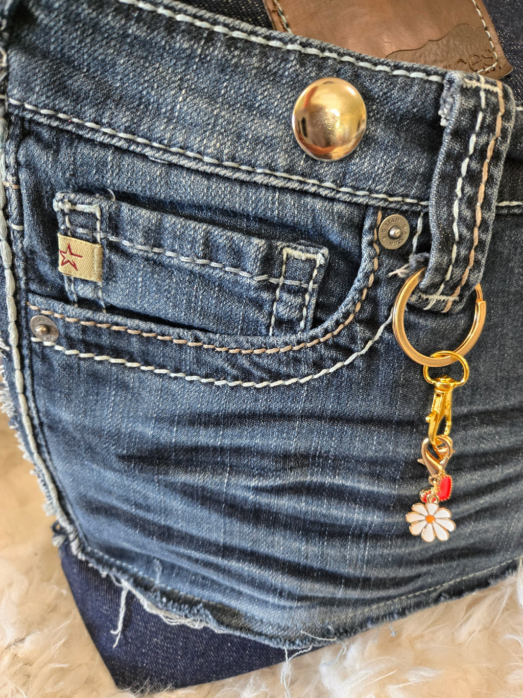 Handmade Jean purse with lots of pockets.