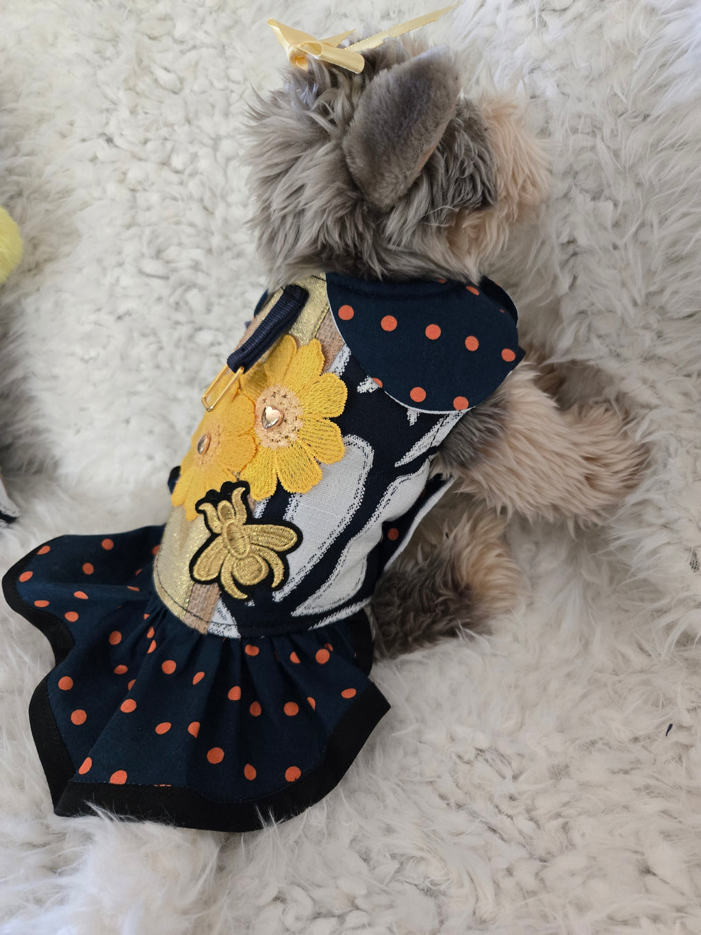 Navy Blue, Yellow & White dog Carrier 4-6lbs.