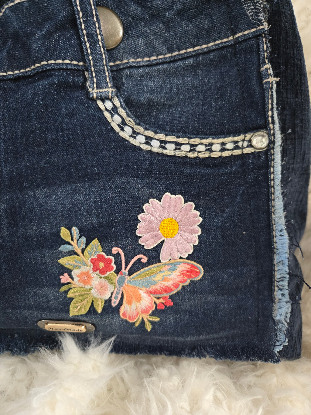 Boho Medium to large Size purse Handmade tapestry and jean material with crossbody straps