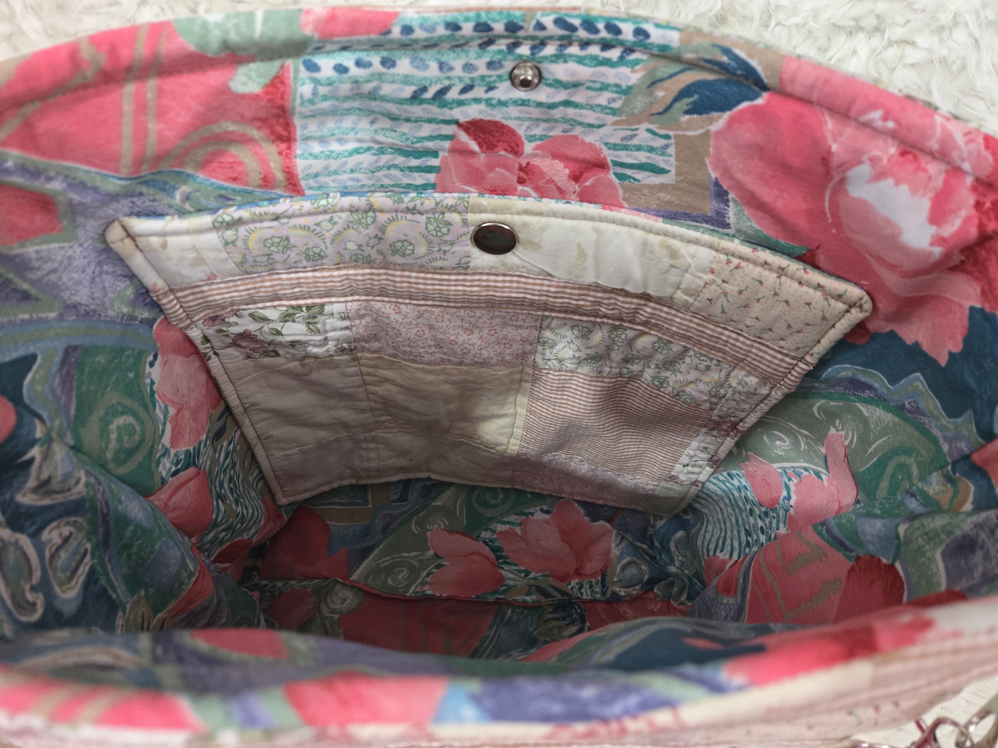 Large women's purse made from old quilt.