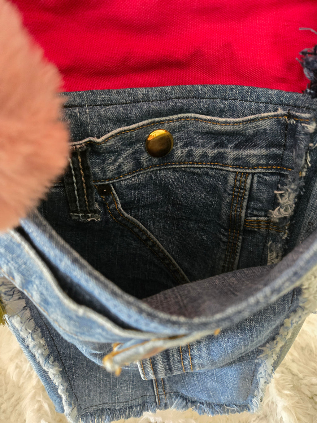 Blue Jean and sunflower across body purse handmaid.