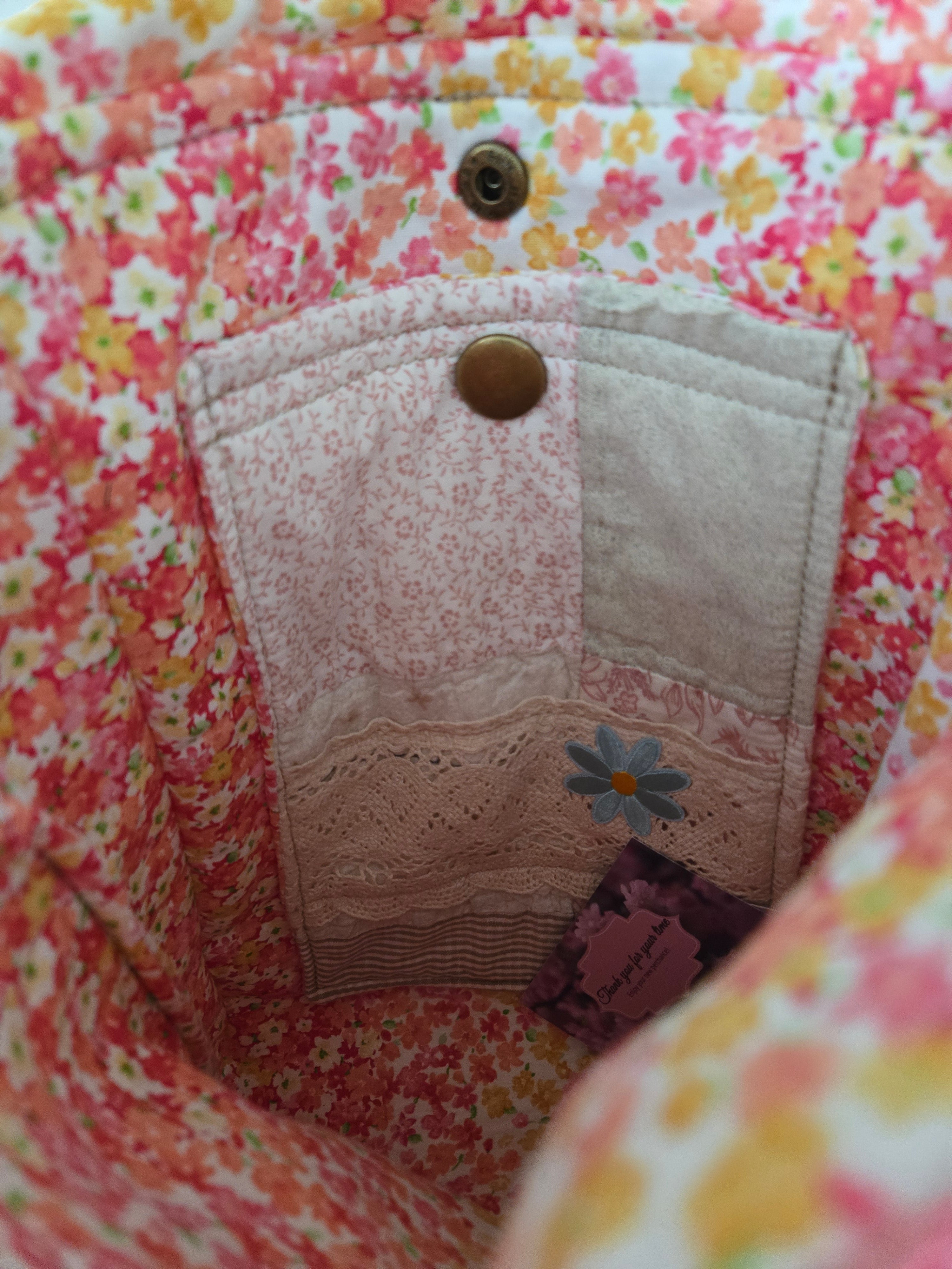 Handmade boho, body strap cross body made with an old quilt. Absolutely beautiful.