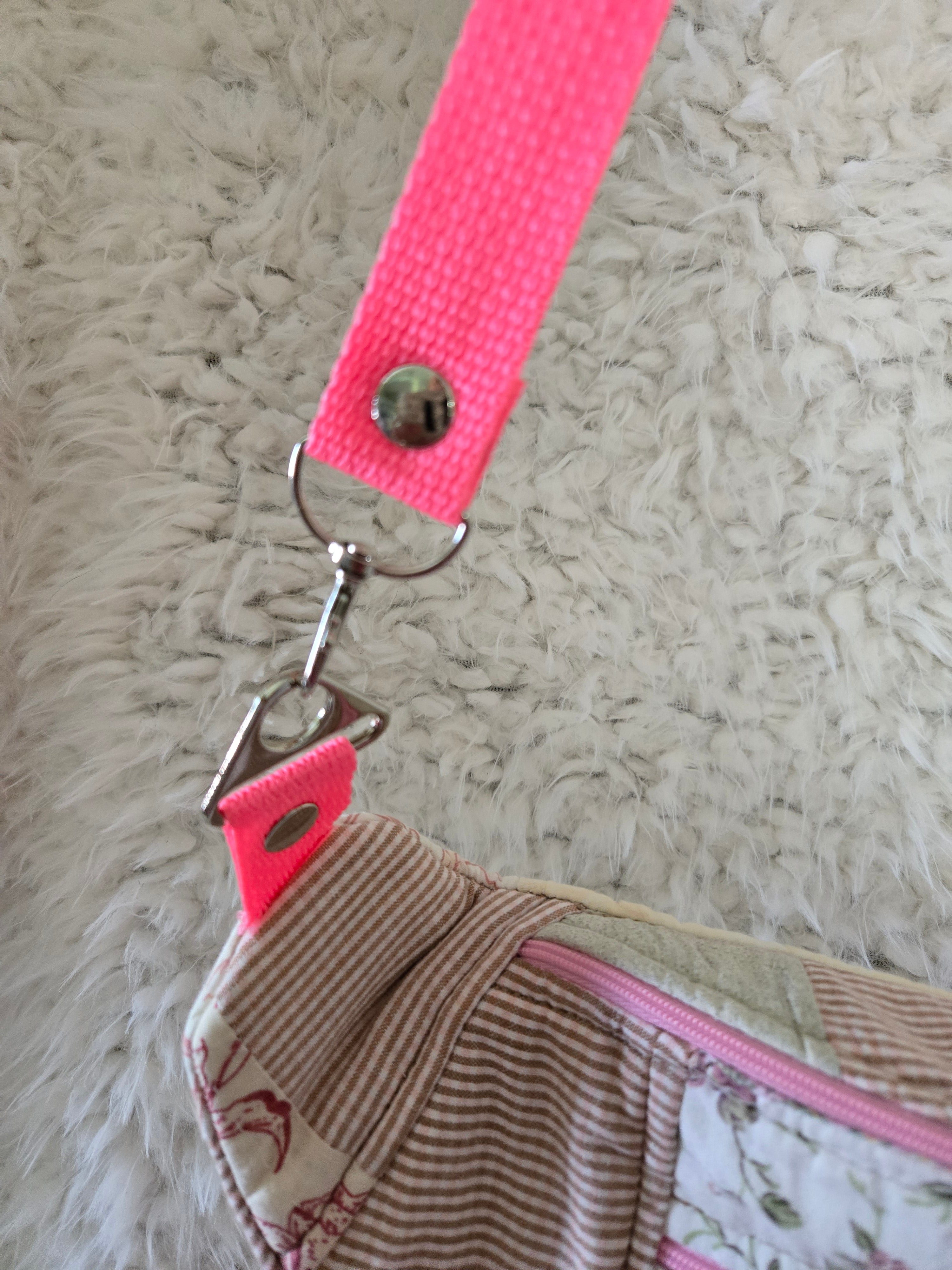 Fanny pack bum bag from a repurposed, old quilt. Pinks and other colors.