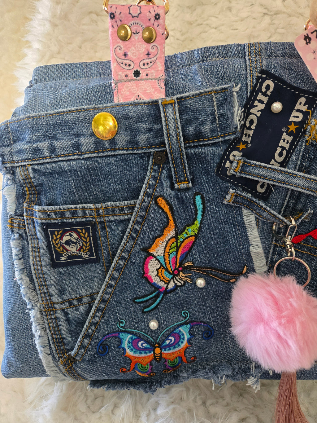 Jean bag with many pockets medium size