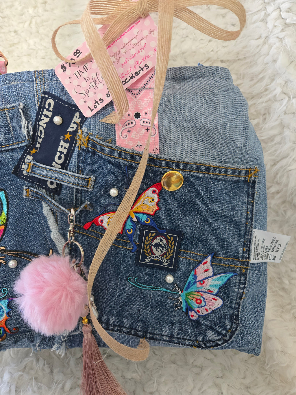 Jean bag with many pockets medium size