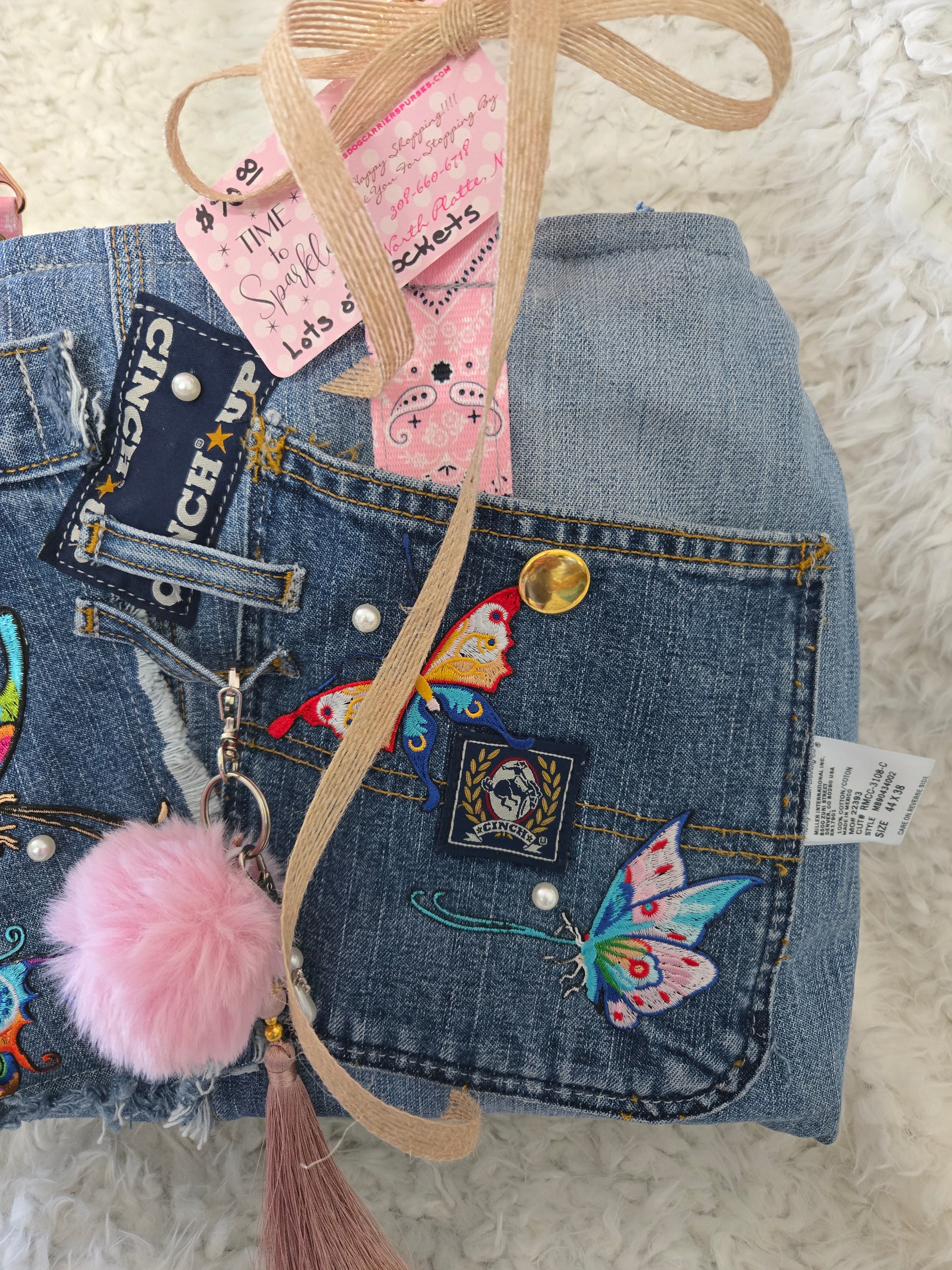 Jean bag with many pockets medium size