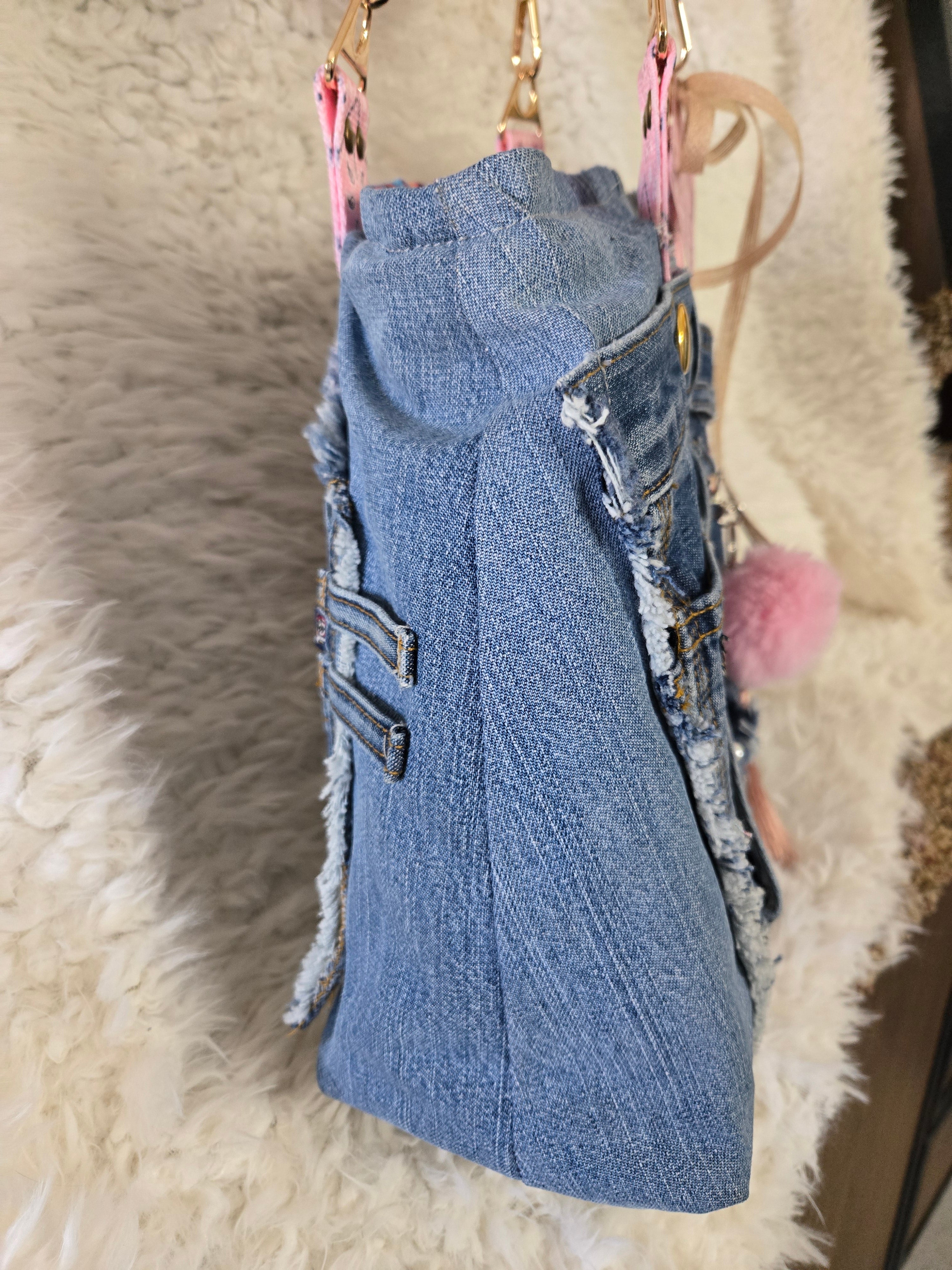 Jean bag with many pockets medium size