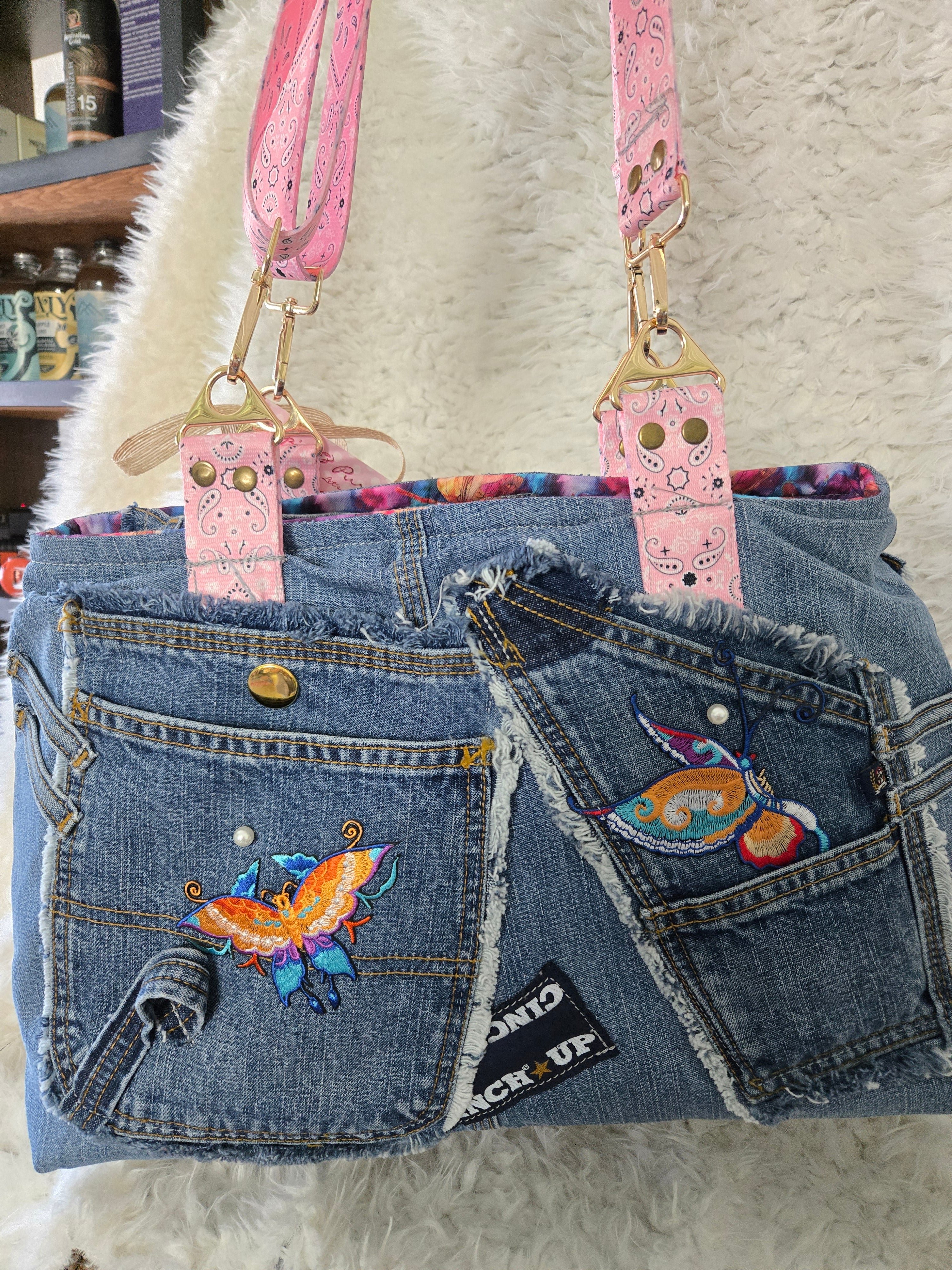 Jean bag with many pockets medium size