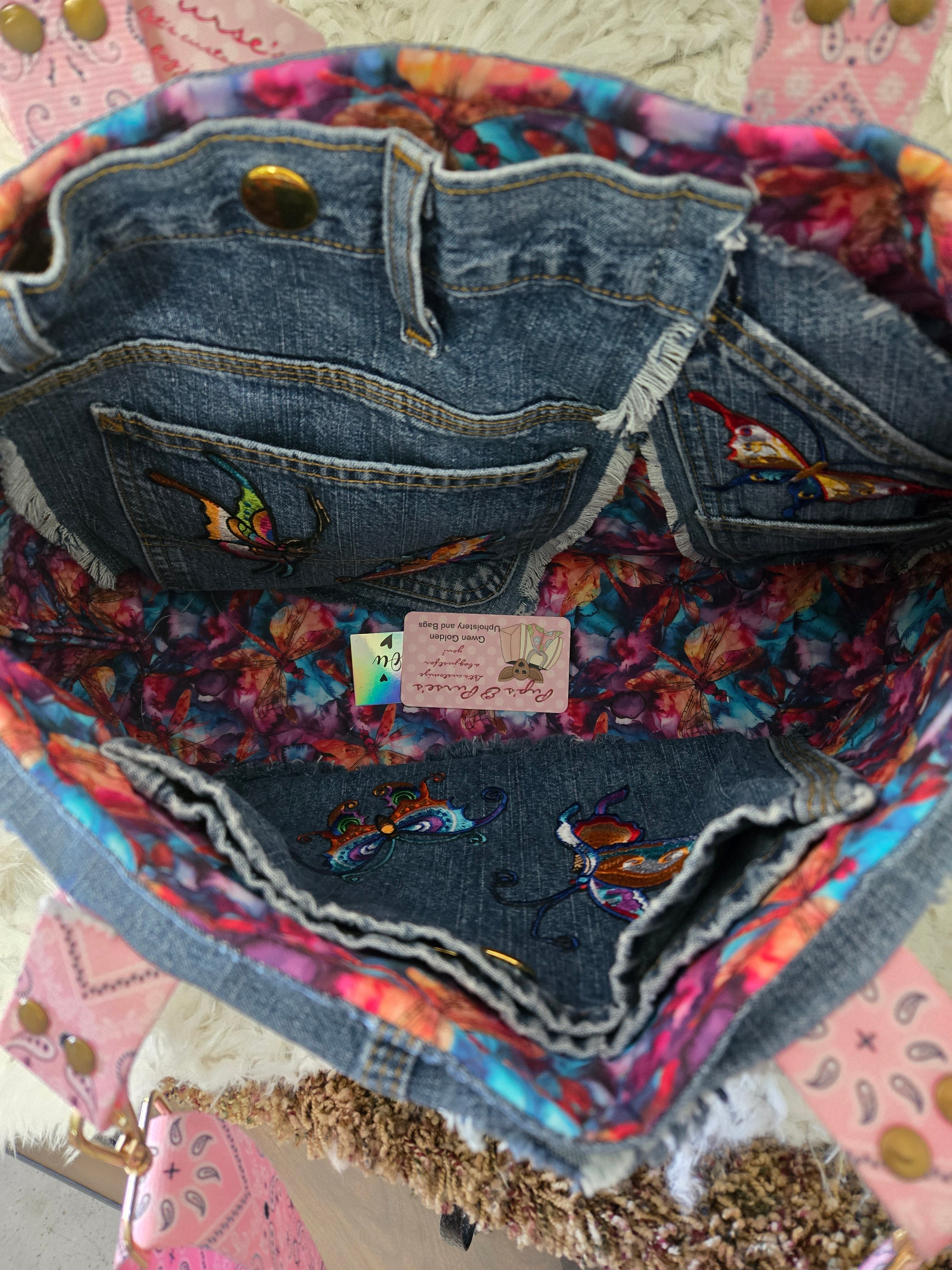 Jean bag with many pockets medium size