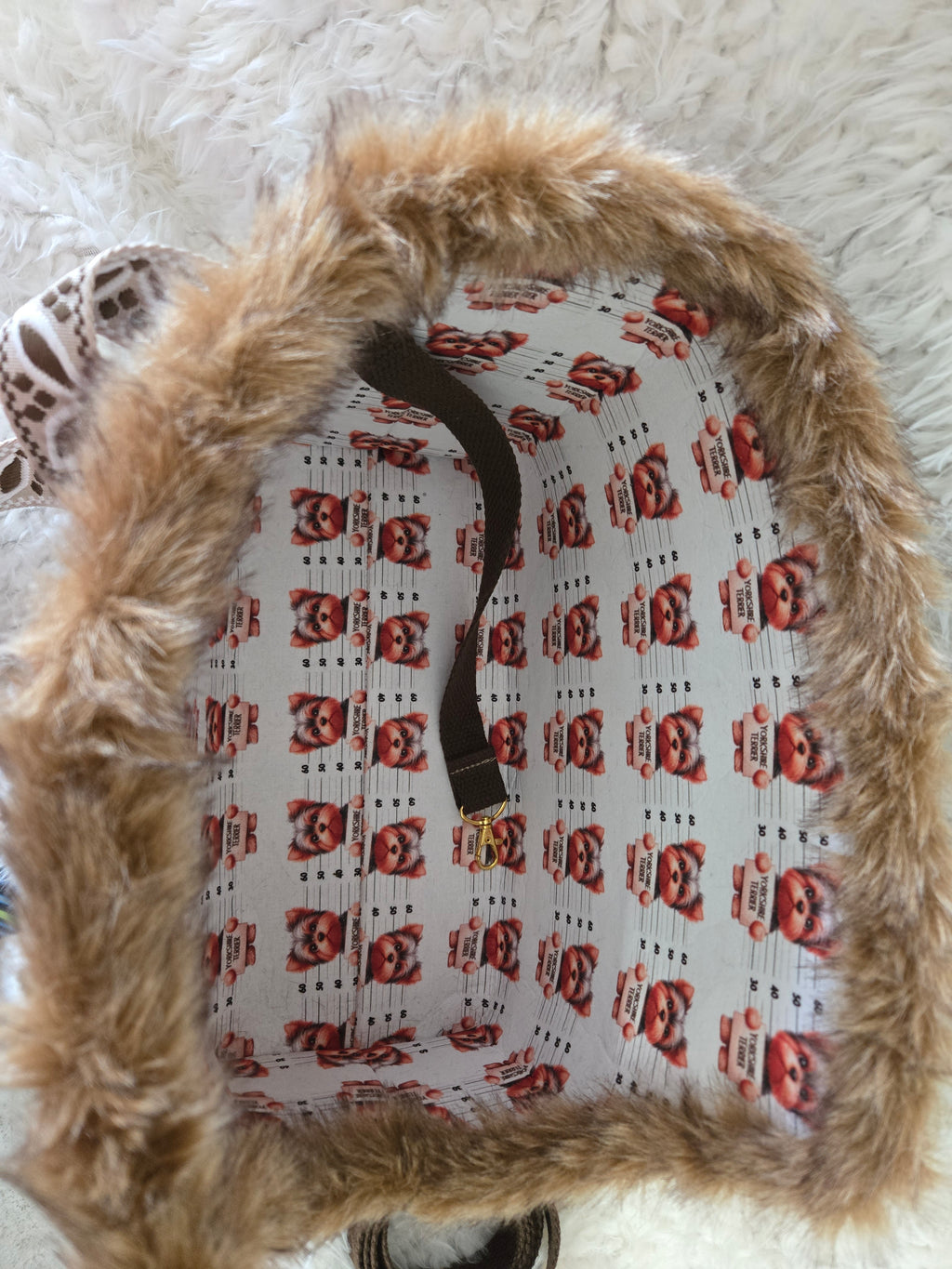 Service dog Flannel and cotton service dog carrier with outfit. And lash, handmade