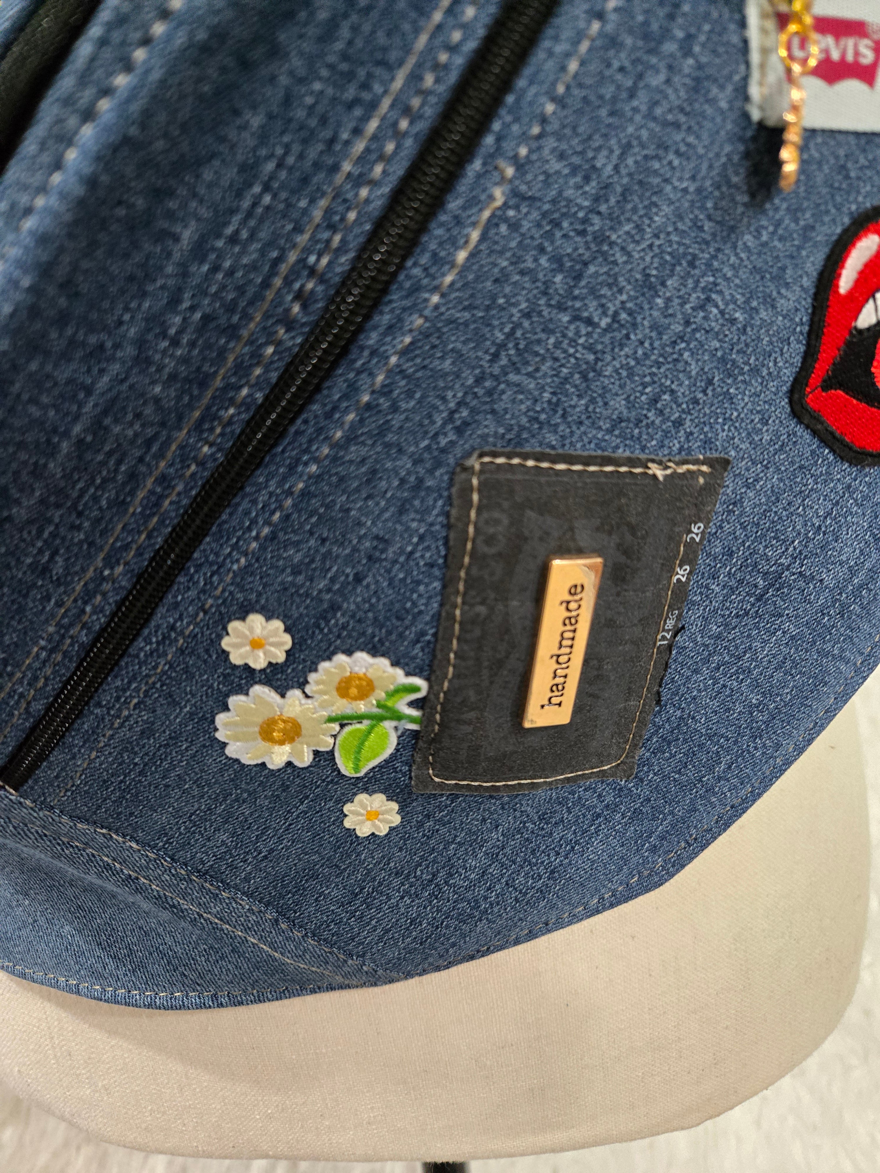 Blue Jean homemade Fanny pack crossbody.