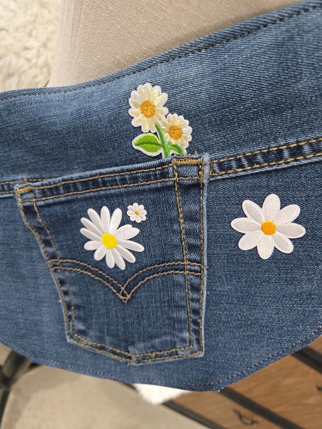 Blue Jean homemade Fanny pack crossbody.